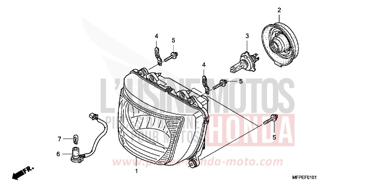SCHEINWERFER (CB1300SA) von CB1300 Super Bold'or ABS PEARL SUNBEAM WHITE (NHA66KF) von 2010